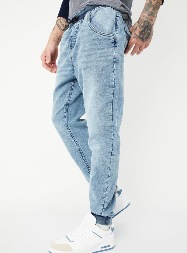 Men Washed Carrot Fit Denim joggers