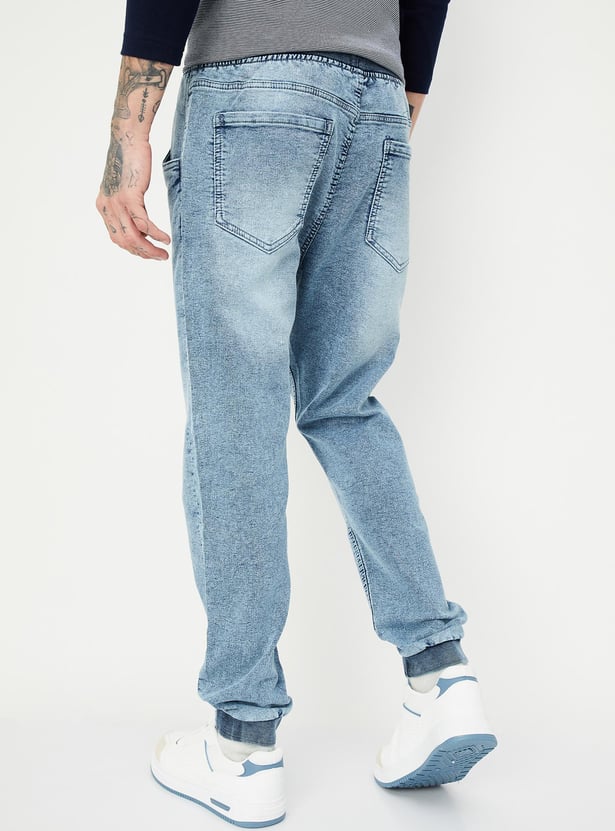 Men Washed Carrot Fit Denim joggers