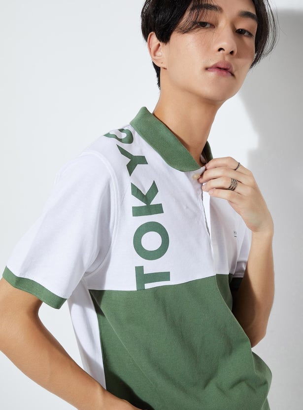 URB_N Men Colourblock Polo T-shirt
