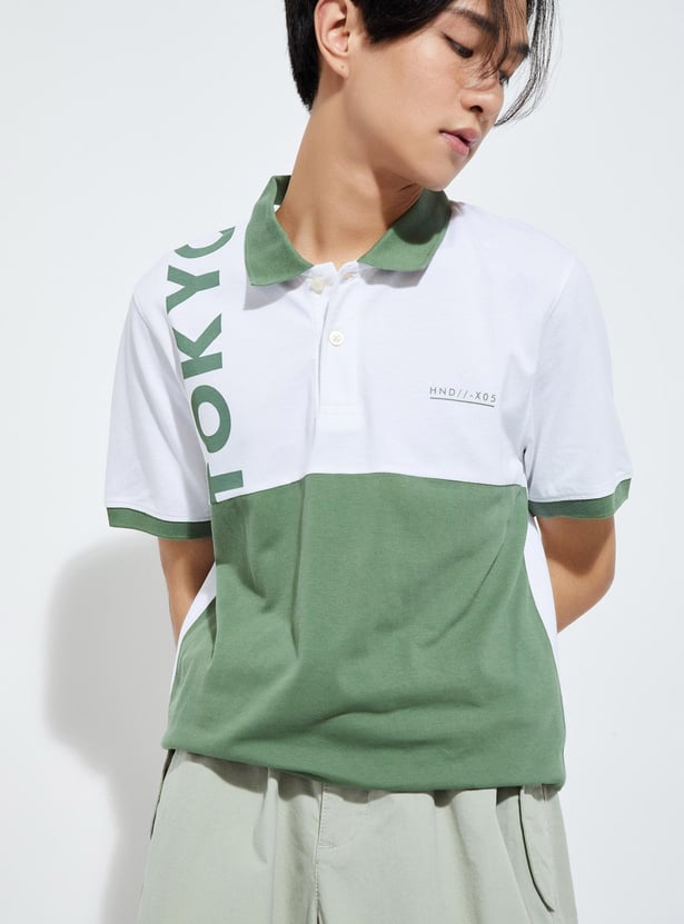 URB_N Men Colourblock Polo T-shirt