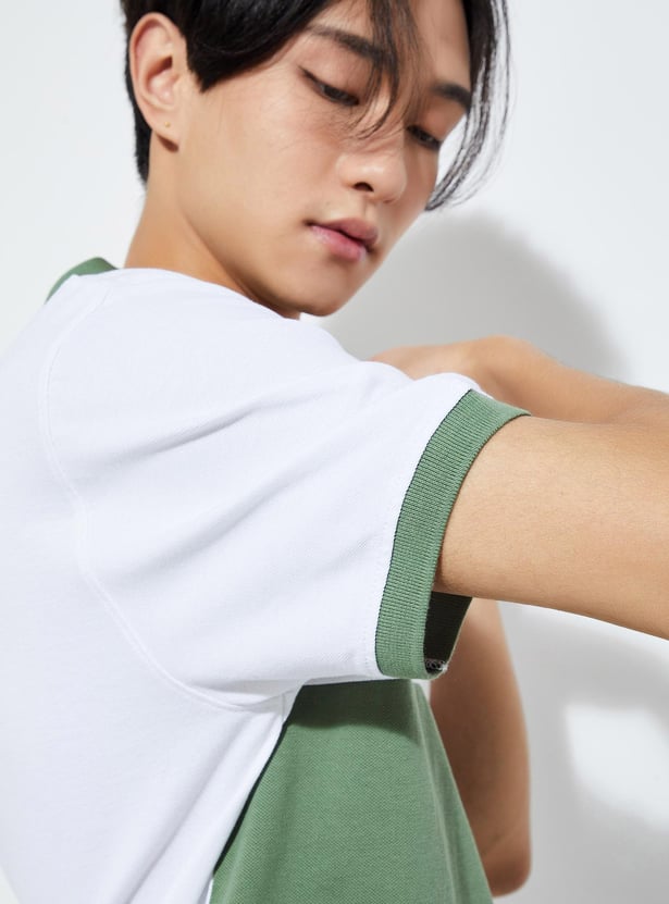 URB_N Men Colourblock Polo T-shirt