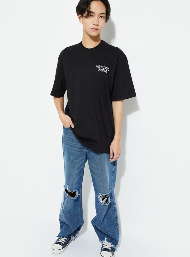 Buy URB_N Men Oversized Back Printed T-shirt Online at just Rs