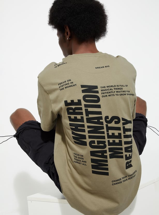 URB_N Men Back Printed Oversized T-shirt