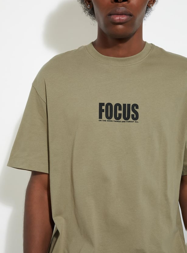 URB_N Men Back Printed Oversized T-shirt