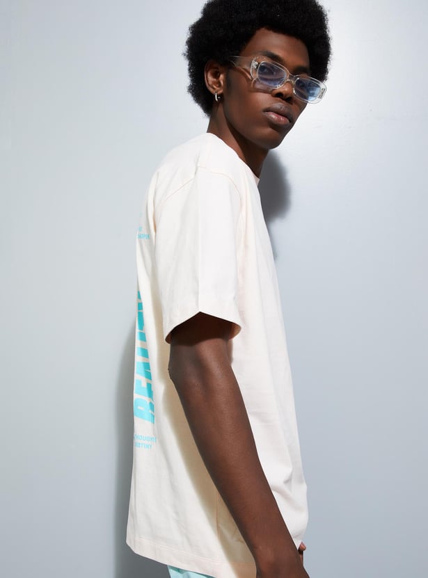 URB_N Men Back Printed Oversized T-shirt