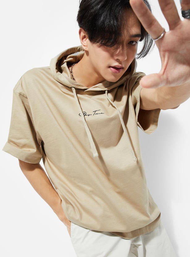 URB_N Men Oversized Printed Hooded T-shirt