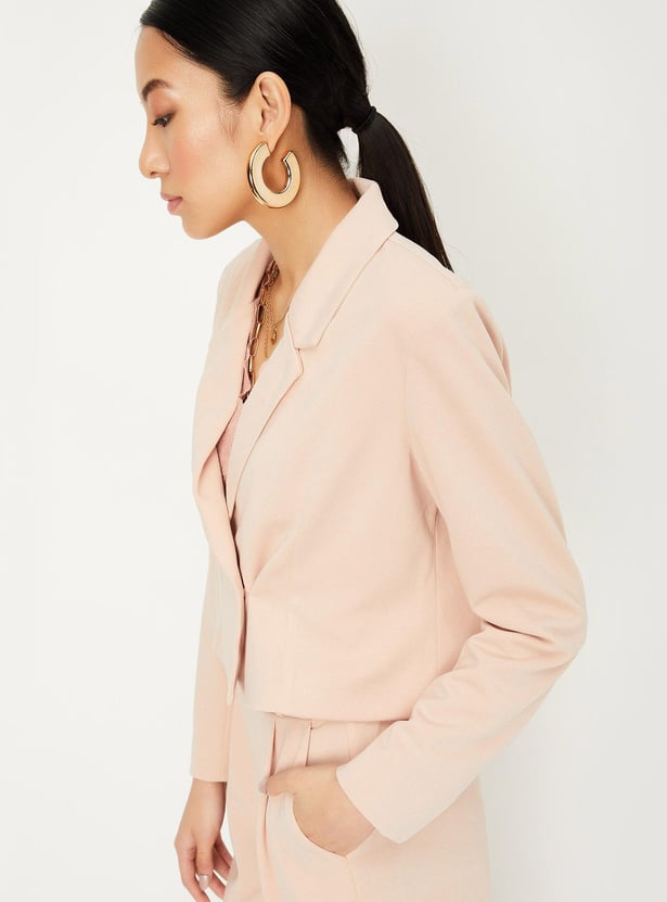 Women Solid Cropped Jacket