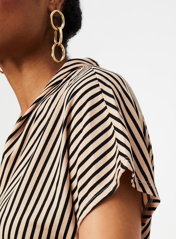 Women Striped Collared Top