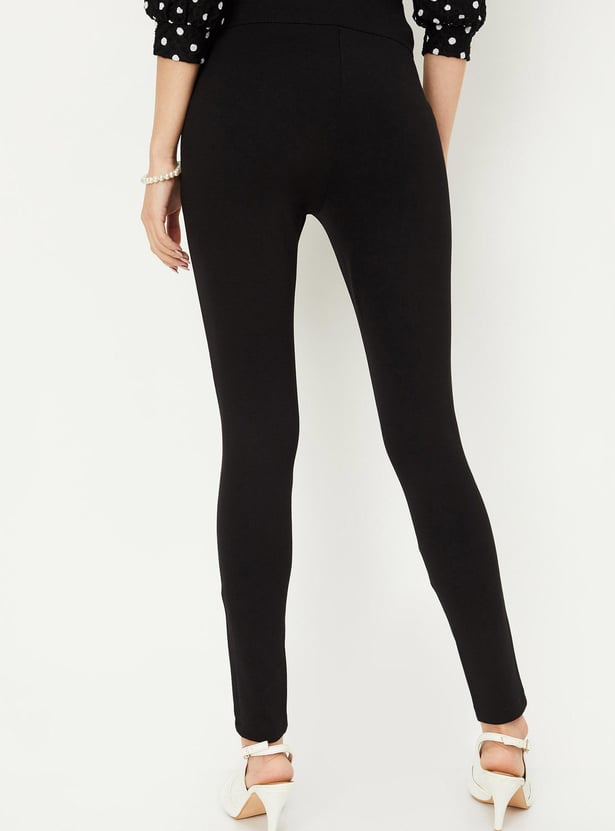 Women Solid Slim Fit Treggings