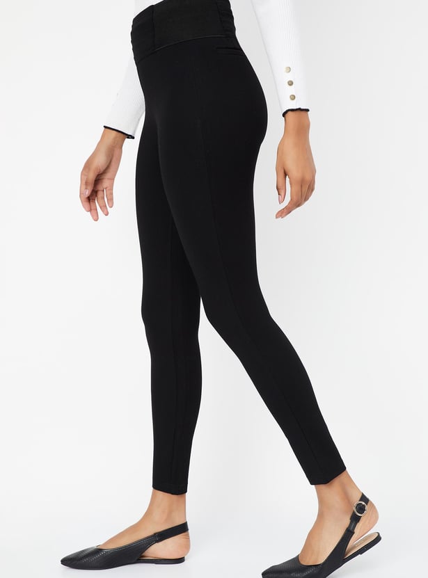 Women Solid Treggings