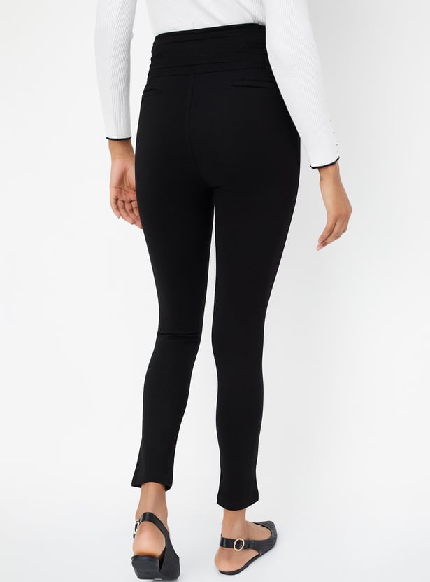 Women Solid Treggings