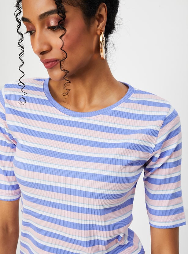 Women Striped Knit T-shirt