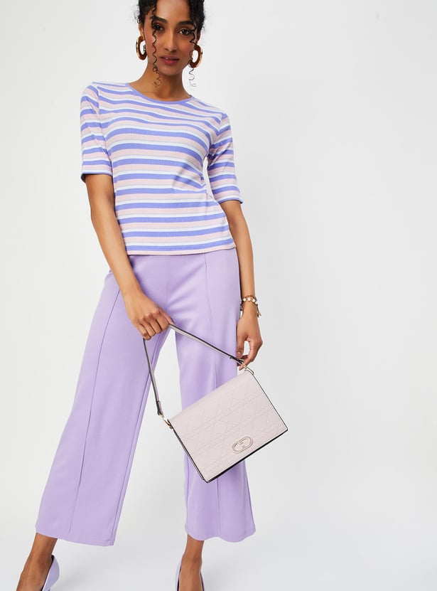 Women Striped Knit T-shirt