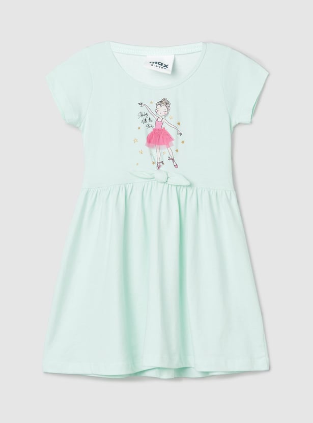 Girls Printed Fit and Flare Dress