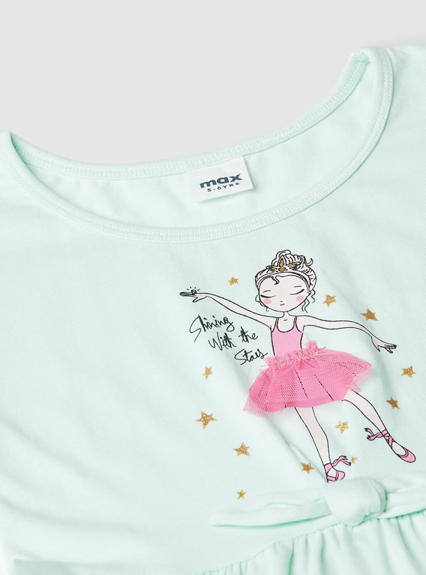 Girls Printed Fit and Flare Dress