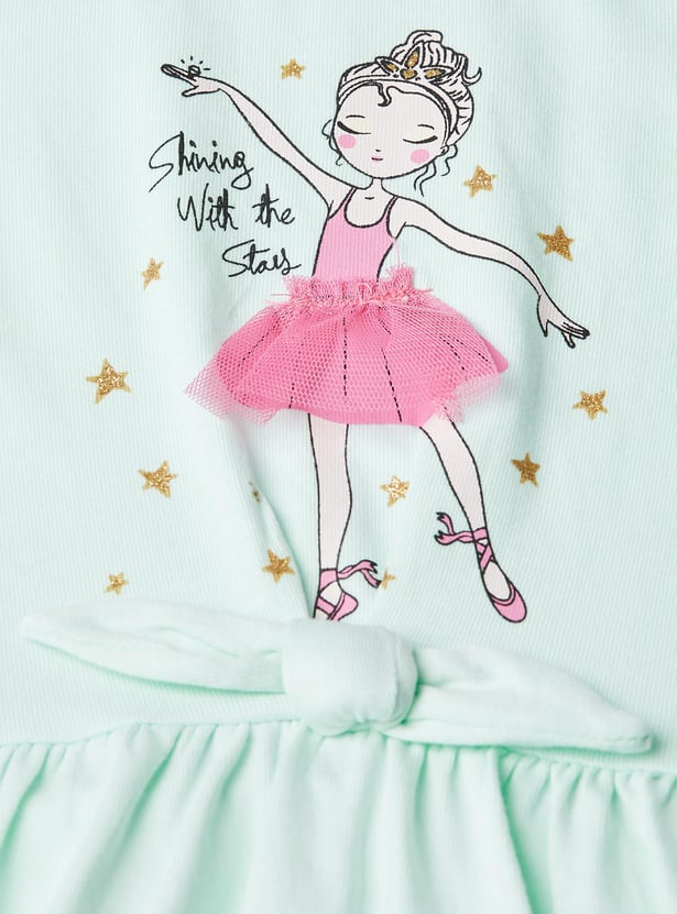 Girls Printed Fit and Flare Dress