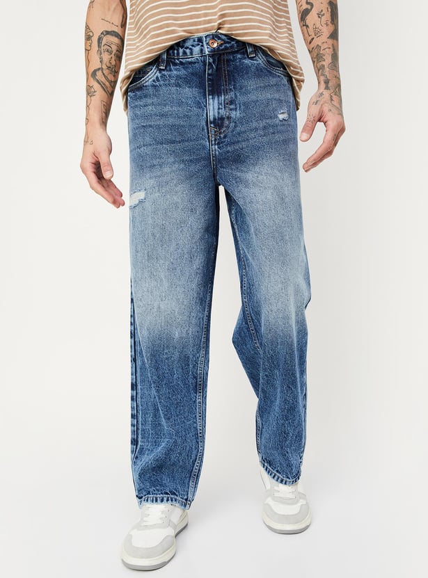 BiBi Raw Edge Detailed Mineral Washed Loose Fit Shirt