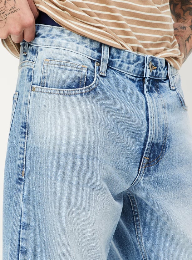 Men Washed Straight Fit Jeans