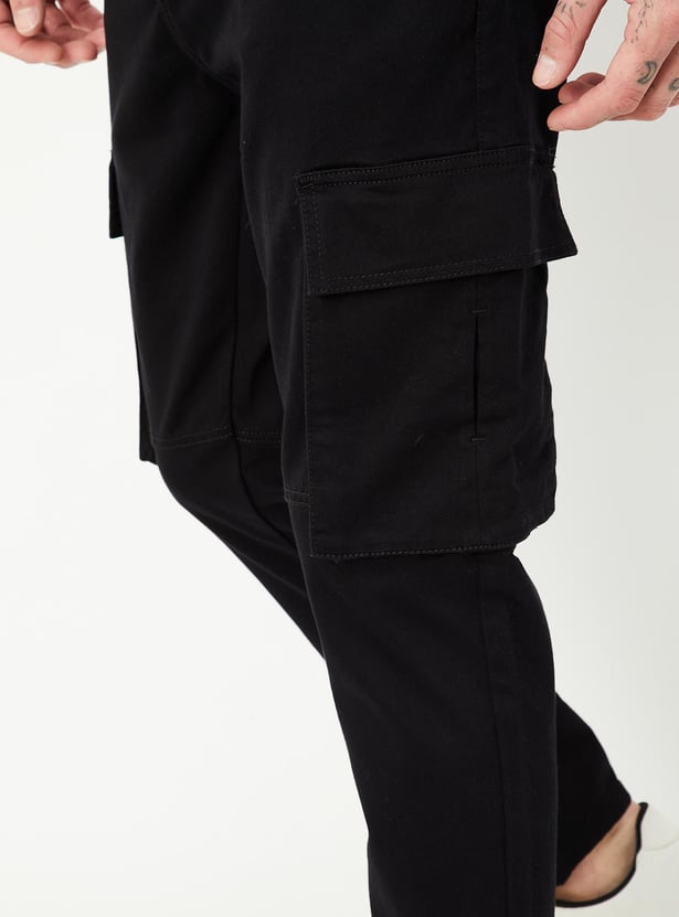 Men Carrot Fit Cargo Trousers