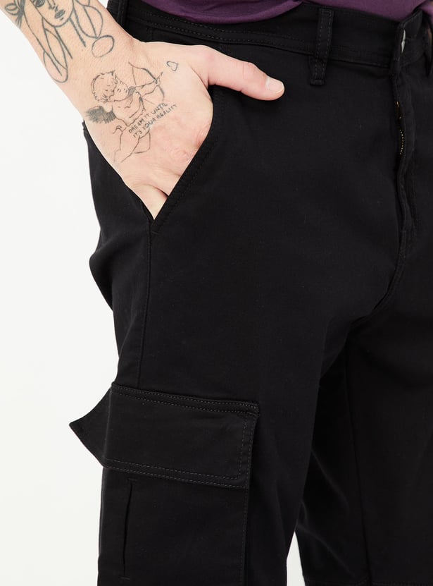 Men Carrot Fit Cargo Trousers