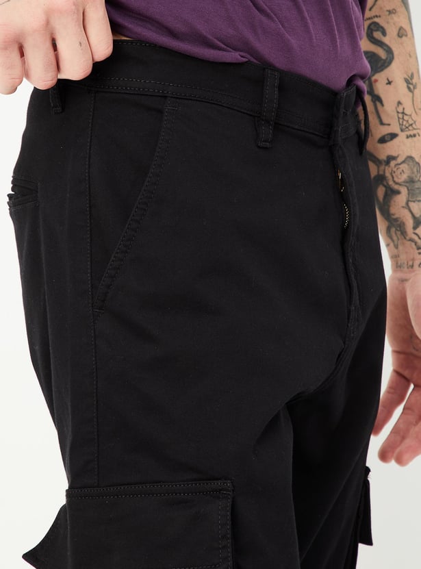 Men Carrot Fit Cargo Trousers