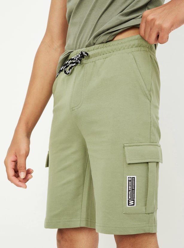 Boys Solid Cargo Shorts