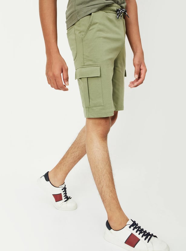 Boys Solid Cargo Shorts