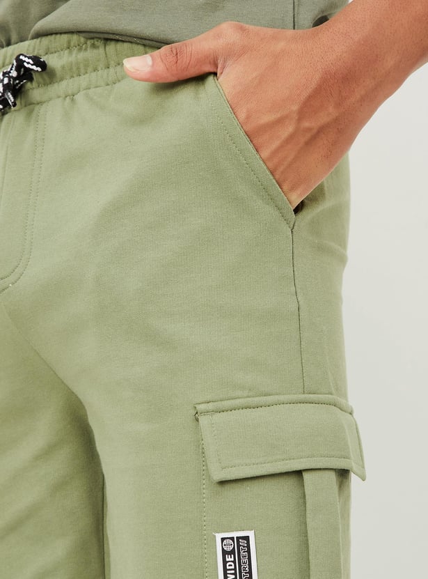 Boys Solid Cargo Shorts