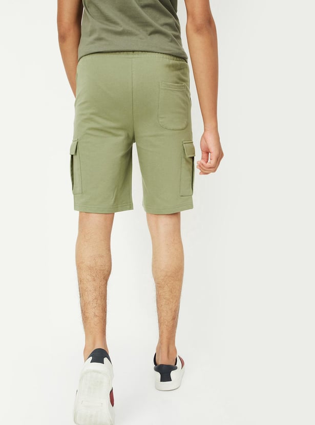 Boys Solid Cargo Shorts