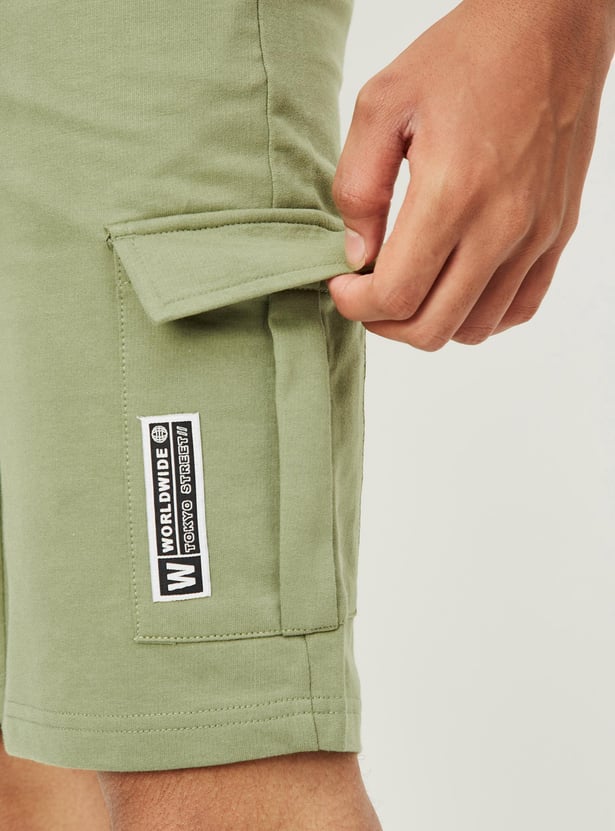 Boys Solid Cargo Shorts