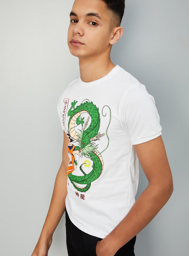 Boys Dragon Ball-Z Printed T-shirt