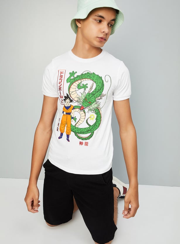 Boys Dragon Ball-Z Printed T-shirt