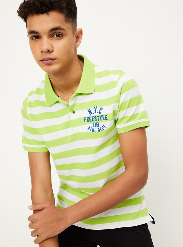 Boys Striped Polo T-shirt