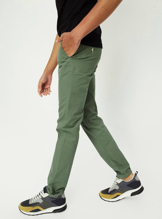 Boys Solid Full-Length Trousers