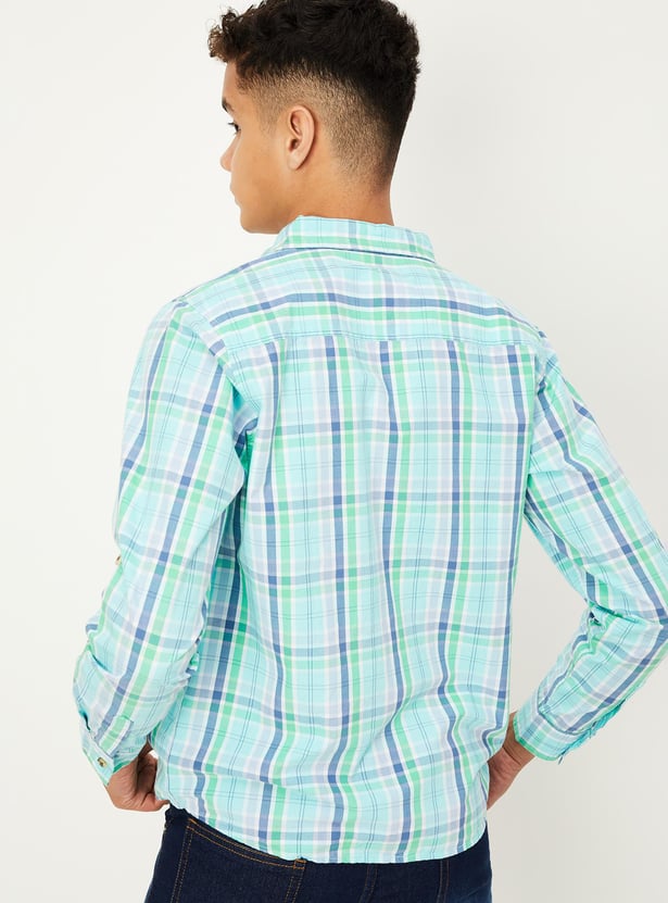 Boys Plaid Checked Shirt with Pocket