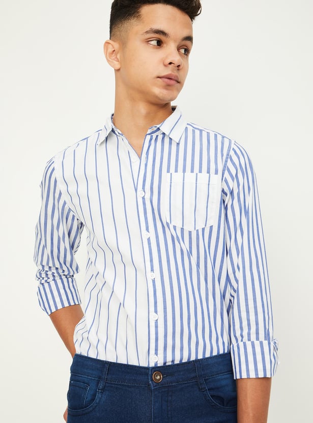 Boys Striped Yarn Dyed Shirt
