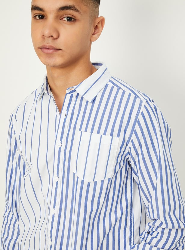 Boys Striped Yarn Dyed Shirt