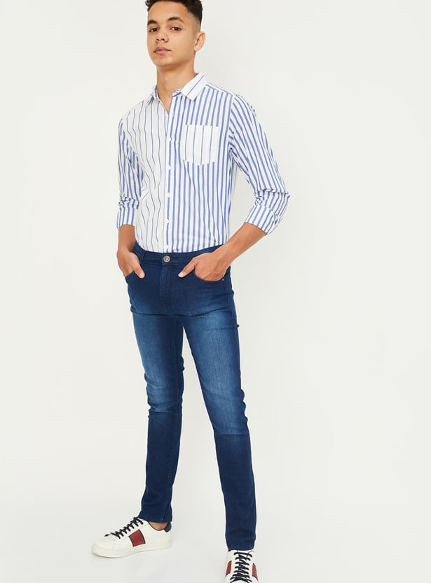 Boys Striped Yarn Dyed Shirt