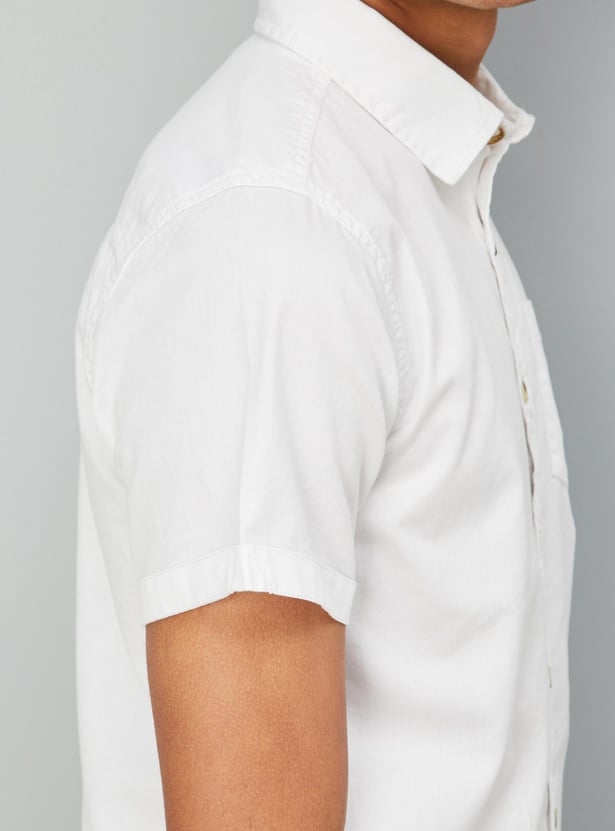 Boys Solid Poplin Shirt