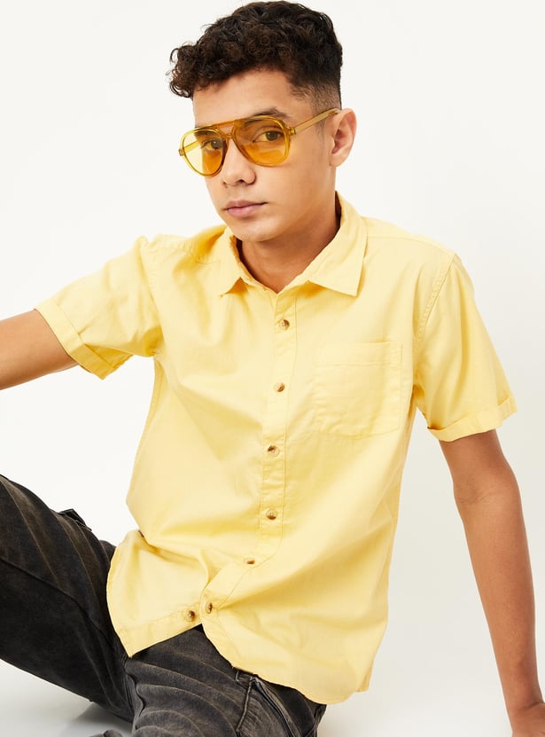 Boys Solid Poplin Shirt