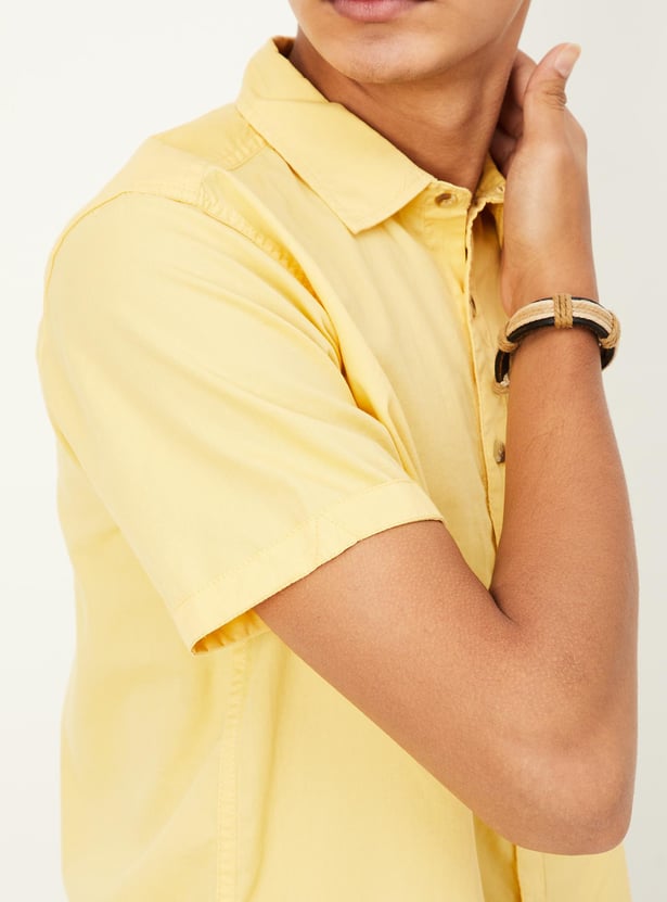 Boys Solid Poplin Shirt