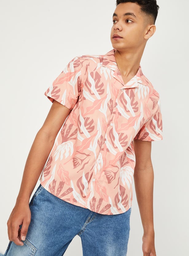 Boys Printed Resort Collar Shirt