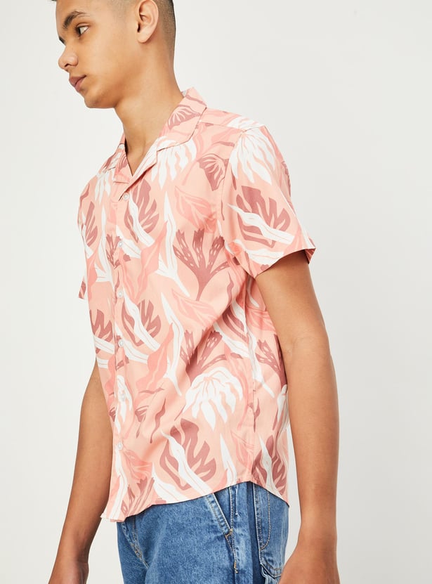 Boys Printed Resort Collar Shirt