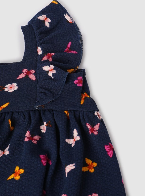Girls Floral Printed Woven Dress