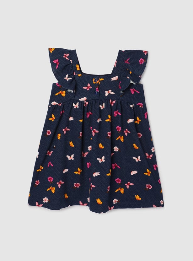 Girls Floral Printed Woven Dress