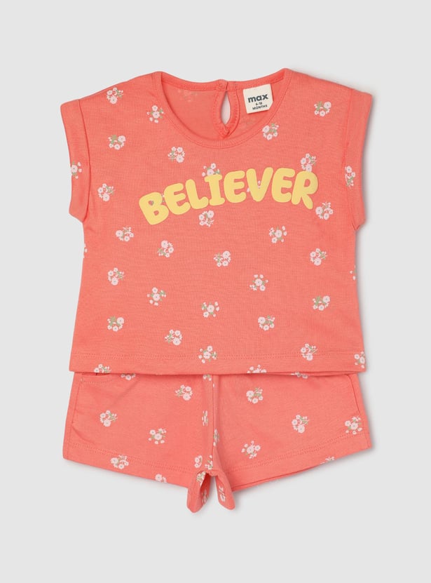 Girls Printed Sleepwear Shorts Set