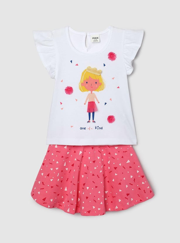 Girls Printed Skirt Set