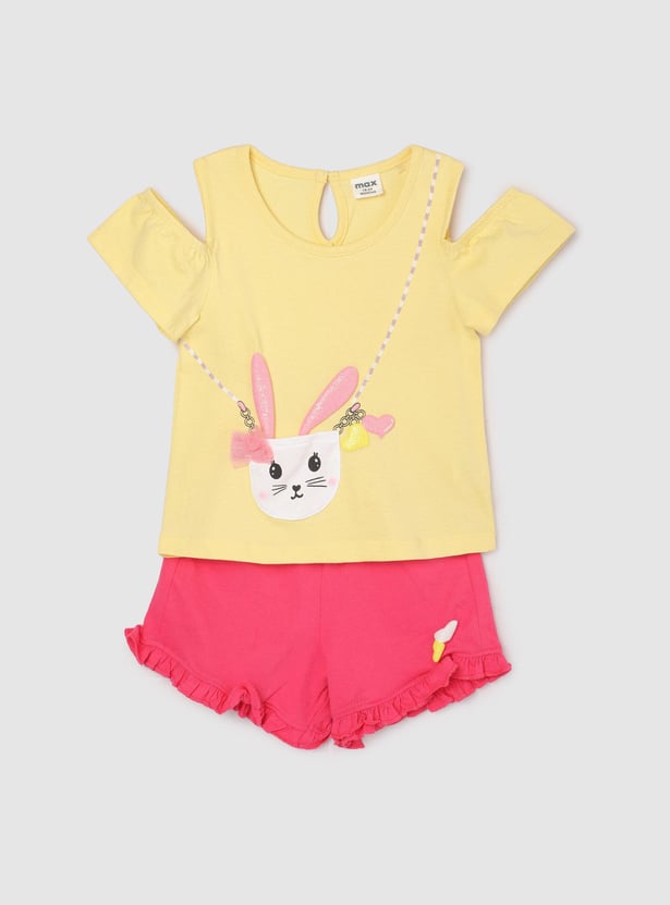 Girls Printed Shorts Set
