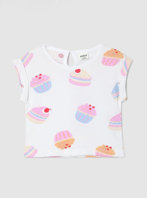 Girls Printed Round Neck T-shirt