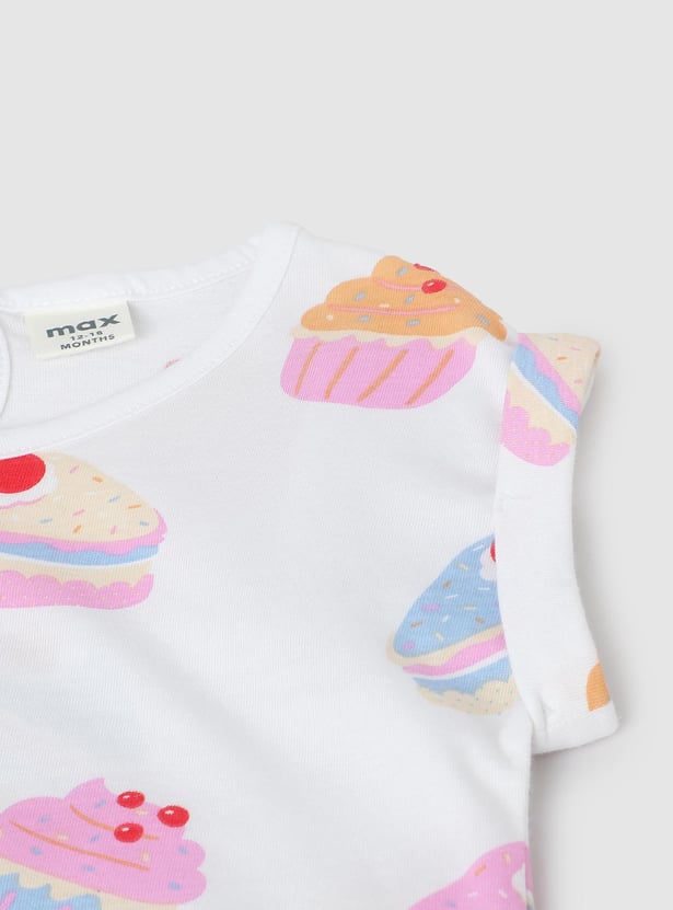 Girls Printed Round Neck T-shirt